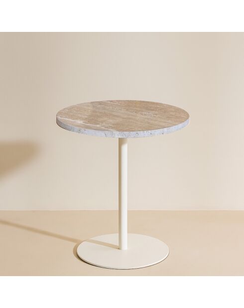 Meuble d'appoint Travi beige/blanc - 40x40x45 cm