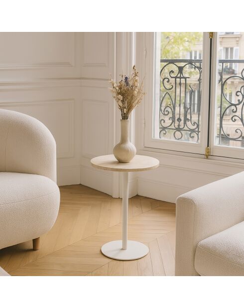 Meuble d'appoint Travi beige/blanc - 35x35x56 cm