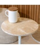 Meuble d'appoint Travi beige/blanc - 35x35x56 cm