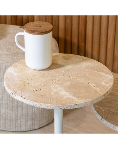 Meuble d'appoint Travi beige/blanc - 35x35x56 cm