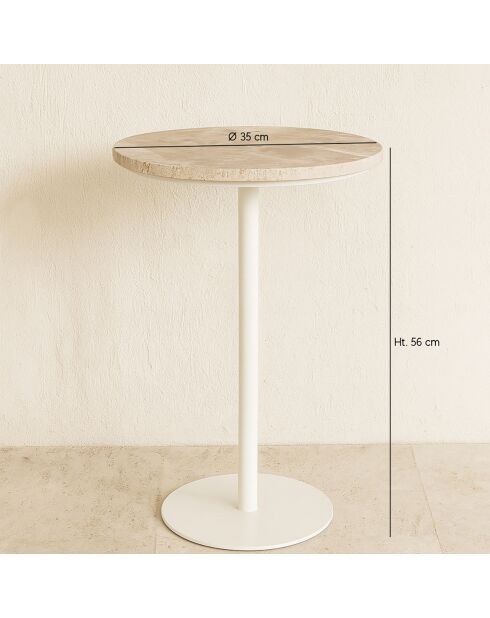 Meuble d'appoint Travi beige/blanc - 35x35x56 cm