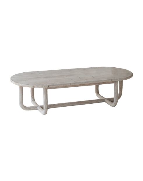 Table basse en pin recyclé kristen beige - 160x70x40 cm