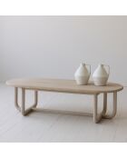 Table basse en pin recyclé kristen beige - 160x70x40 cm