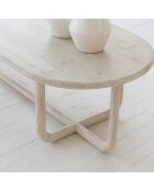 Table basse en pin recyclé kristen beige - 160x70x40 cm
