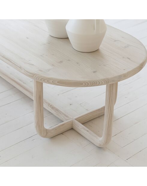 Table basse en pin recyclé kristen beige - 160x70x40 cm