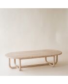 Table basse en pin recyclé kristen beige - 160x70x40 cm