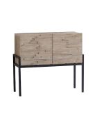 Buffet 2 portes en pin recyclé Kristen beige - 95x40x85 cm