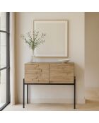 Buffet 2 portes en pin recyclé Kristen beige - 95x40x85 cm