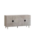 Buffet 4 portes en pin recyclé Kristen beige - 160x49x80 cm