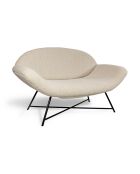 Canapé en bouclette duke sable - 130x76x79 cm