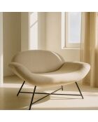 Canapé en bouclette duke sable - 130x76x79 cm