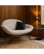 Canapé en bouclette duke sable - 130x76x79 cm