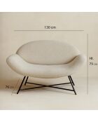 Canapé en bouclette duke sable - 130x76x79 cm