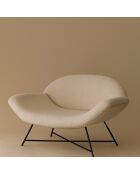 Canapé en bouclette duke sable - 130x76x79 cm