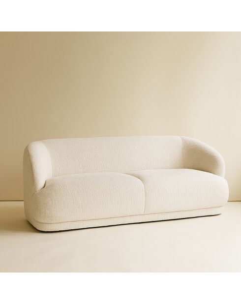 Canapé en Velours Huton écru - L.203xH.72xP.94 cm