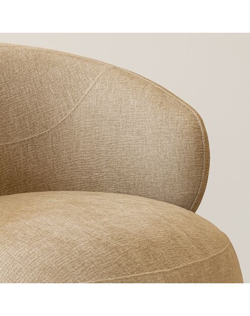 Canapé en Velours Glove beige - L.231xH.78xP.91 cm