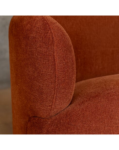 Canapé en Velours Glove terracotta - L.231xH.78xP.91 cm