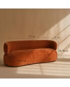 Canapé en Velours Glove terracotta - L.231xH.78xP.91 cm