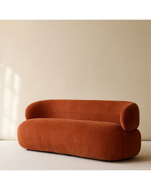 Canapé en Velours Glove terracotta - L.231xH.78xP.91 cm
