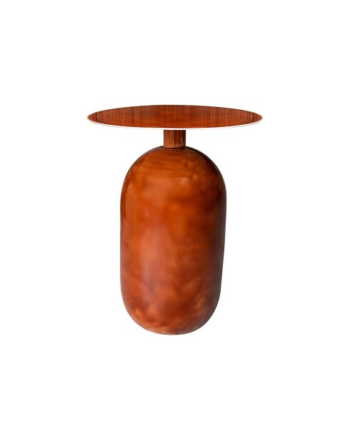 Meuble d'appoint en métal émaillé bodo marron - D.40x51 cm