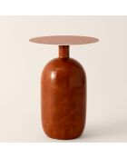 Meuble d'appoint en métal émaillé bodo marron - D.40x51 cm