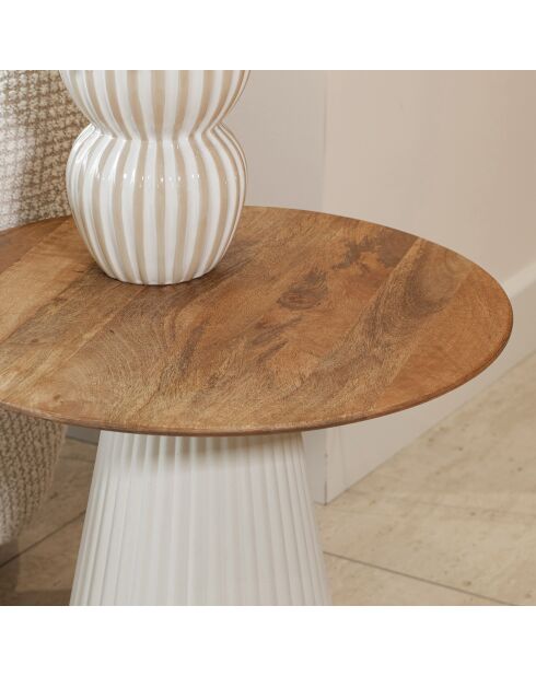 Meuble d'appoint Fjord blanc/naturel - 48x48x42 cm