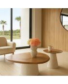 Meuble d'appoint Fjord blanc/naturel - 48x48x42 cm