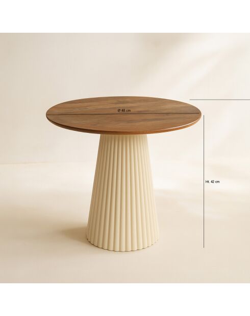 Meuble d'appoint Fjord blanc/naturel - 48x48x42 cm
