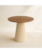 Meuble d'appoint Fjord blanc/naturel - 48x48x42 cm