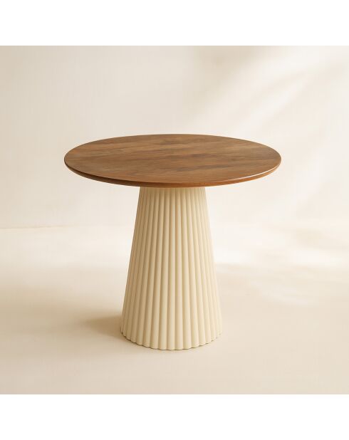 Meuble d'appoint Fjord blanc/naturel - 48x48x42 cm