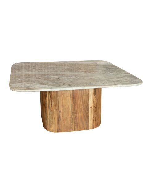 Table basse Bergen gris/naturel - 80x80x36 cm