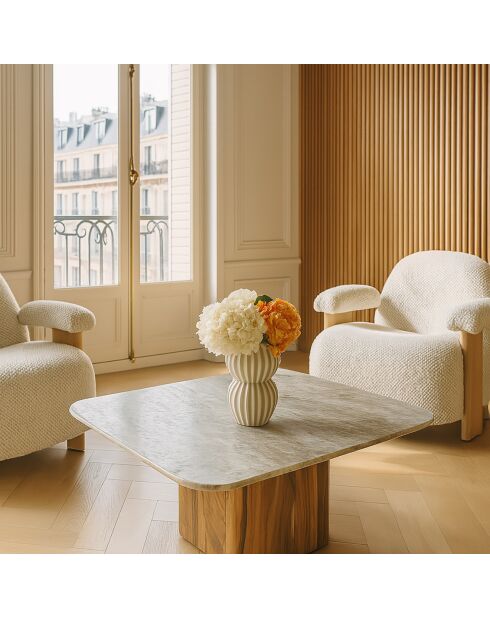 Table basse Bergen gris/naturel - 80x80x36 cm