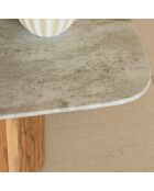 Table basse Bergen gris/naturel - 80x80x36 cm
