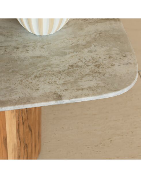Table basse Bergen gris/naturel - 80x80x36 cm
