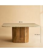 Table basse Bergen gris/naturel - 80x80x36 cm