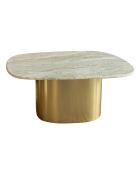 Table basse Fedje beige/doré - 80x73x33 cm