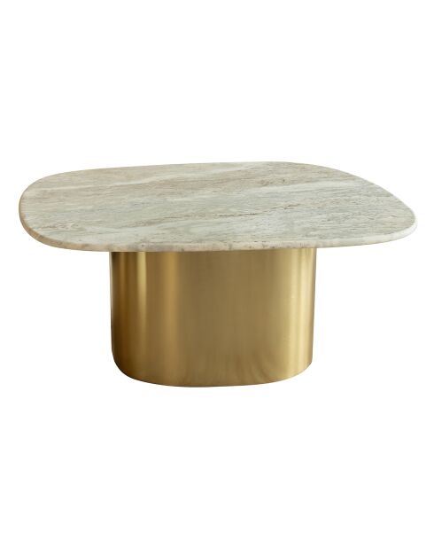 Table basse Fedje beige/doré - 80x73x33 cm