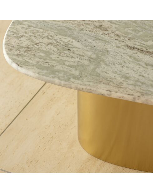 Table basse Fedje beige/doré - 80x73x33 cm
