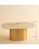 Table basse Fedje beige/doré - 80x73x33 cm
