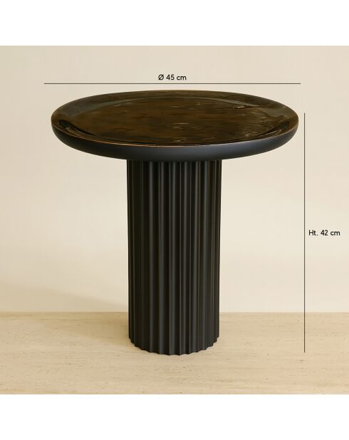 Meuble d'appoint en manguier Soren noir - 45x42x41 cm