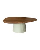Table basse Malmo blanc/naturel - 90x73x33 cm