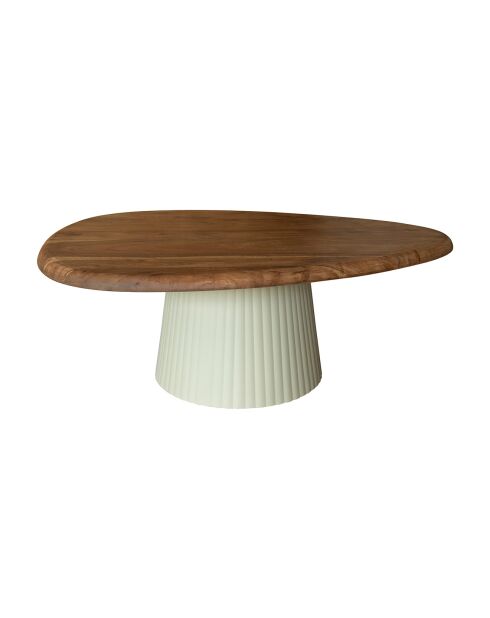 Table basse Malmo blanc/naturel - 90x73x33 cm
