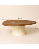 Table basse Malmo blanc/naturel - 90x73x33 cm