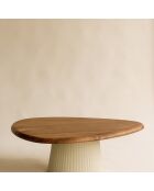 Table basse Malmo blanc/naturel - 90x73x33 cm