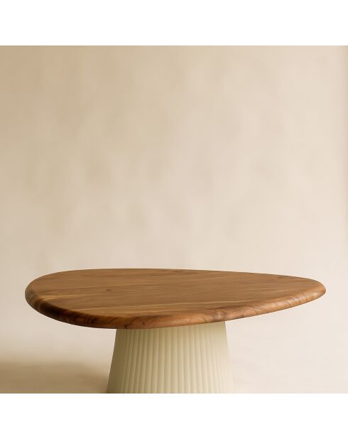 Table basse Malmo blanc/naturel - 90x73x33 cm