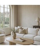 Table basse ovale effet bois quito naturel - 110x60x40 cm