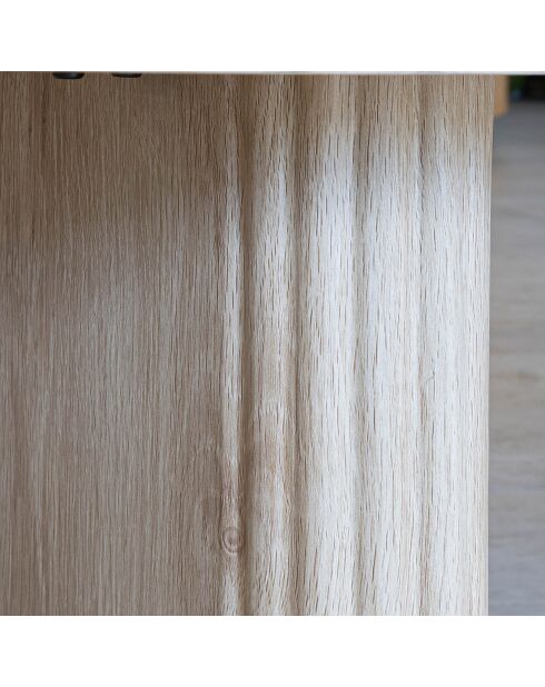 Table basse ovale effet bois quito naturel - 110x60x40 cm