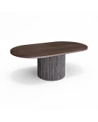 Table basse ovaleeffet bois sierra naturel - 110x60x40 cm