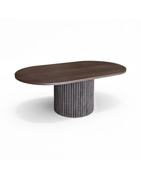 Table basse ovaleeffet bois sierra naturel - 110x60x40 cm