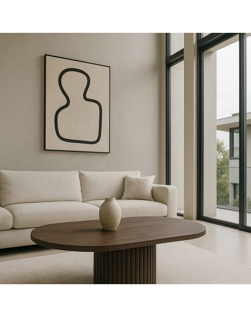 Table basse ovaleeffet bois sierra naturel - 110x60x40 cm
